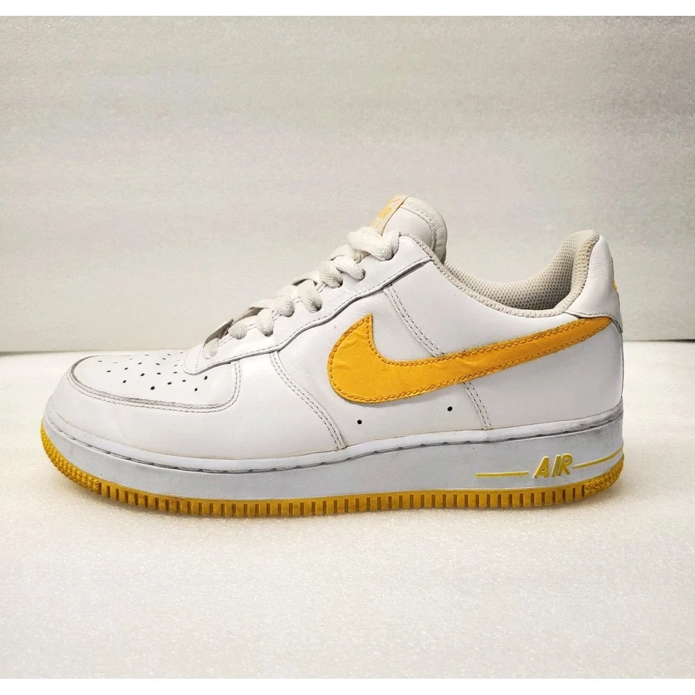 Nike Air Force 1 Low '07 White Varsity Maize Yellow 315122-172 size 8